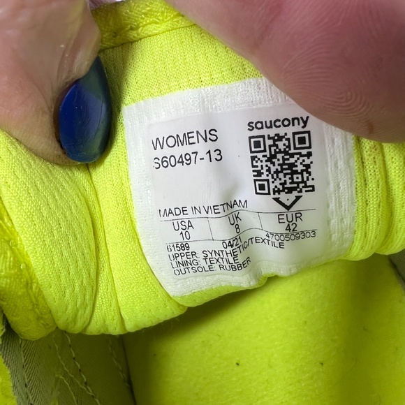 |•SAUCONY•| Trail Jazz Running Women Grey Neon Yellow Shoes Size 10 - Picture 10 of 10